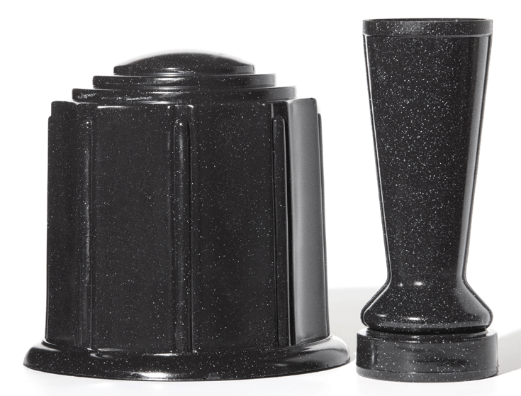 Black Granite Urn & Vase Set